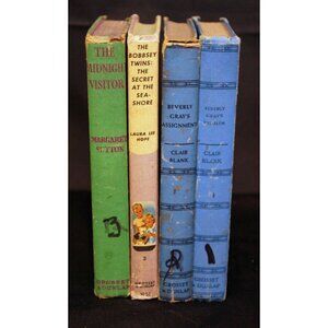 4  Book Lot '60s Grosset & Dunlap Beverly Gray The Bobbsey Twin Midnight Visitor